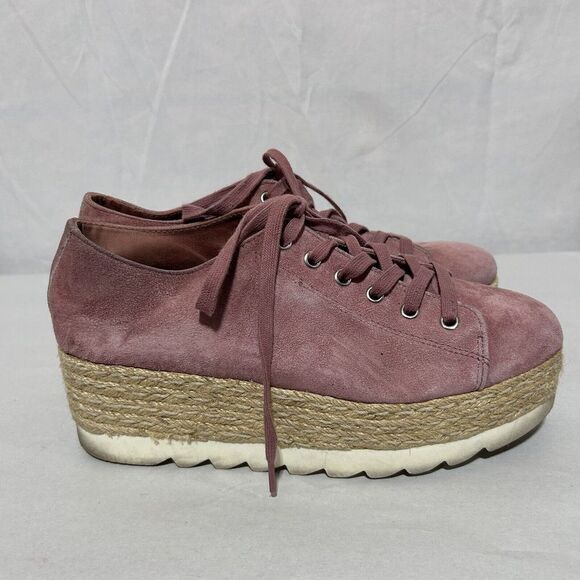 Steve Madden Suede‎ Karma Espadrille Platform Sneakers Women Size 10M Mauve Pink - Picture 1 of 8